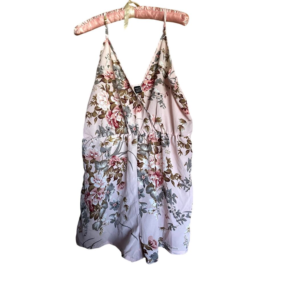 NWT SHEIN Pink Floral Cami Romper Size Large